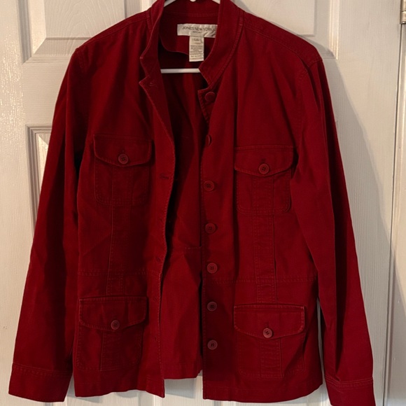 Jones New York Sport Red Button Front Jacket Blazer Women’s Large - Picture 2 of 6